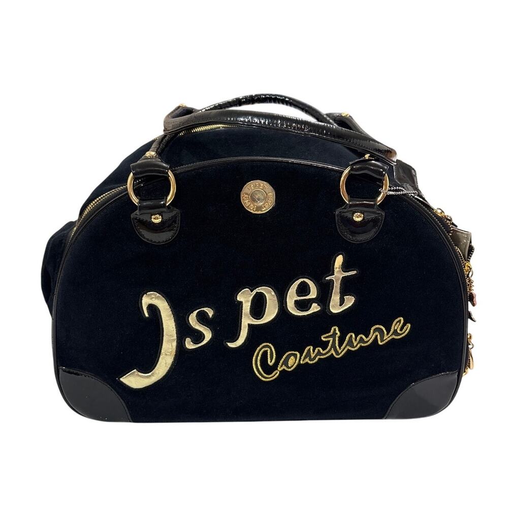 JS Pet Couture Pet Carrier Velour Y2k Charm Travel Dog Cat Structure Bag Purse